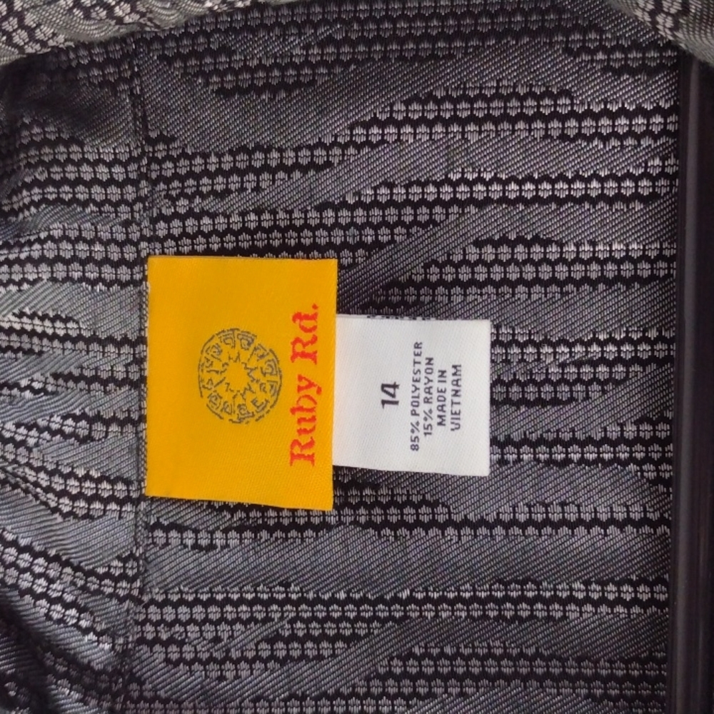 Ruby Rd. Black/Silver Lightweight Jacket, Size 14 - image 5